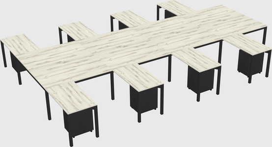 Shared l-shaped desk