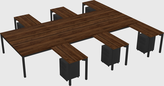 Shared L-shaped Desk
