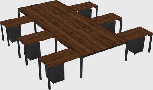 Shared l-shaped desk