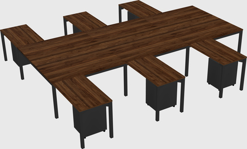 Shared l-shaped desk