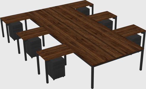 Shared l-shaped desk