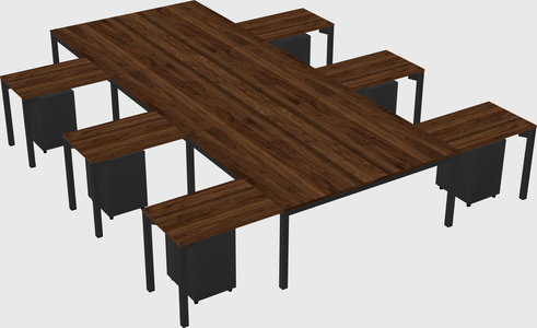 Shared l-shaped desk