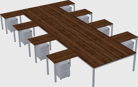Shared l-shaped desk