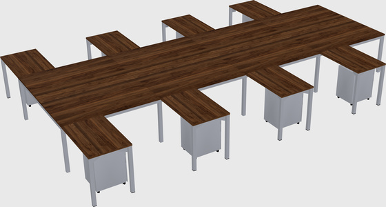 Shared l-shaped desk