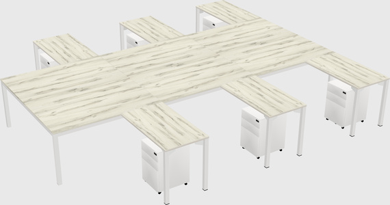 Shared l-shaped desk