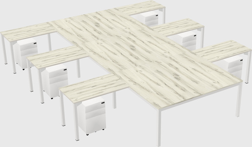 Shared l-shaped desk