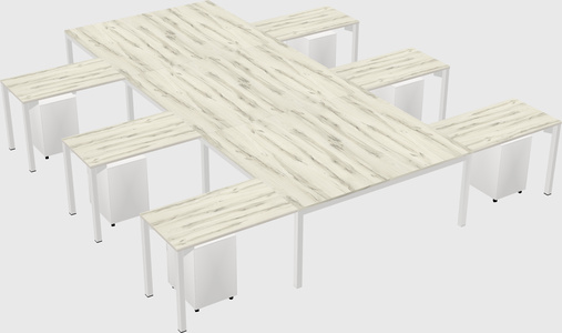 Shared l-shaped desk