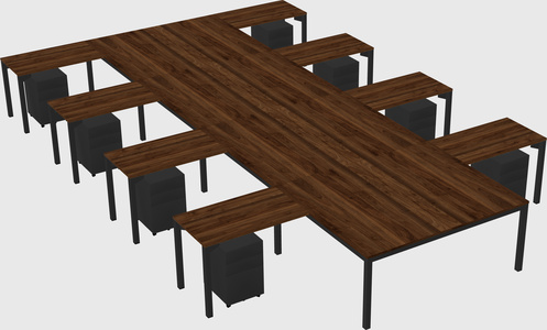 Shared l-shaped desk