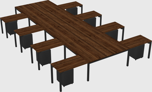 Shared l-shaped desk