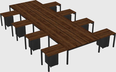 Shared l-shaped desk