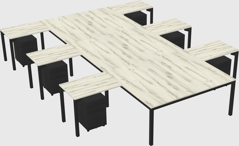 Shared l-shaped desk