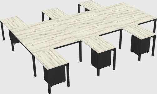 Shared l-shaped desk