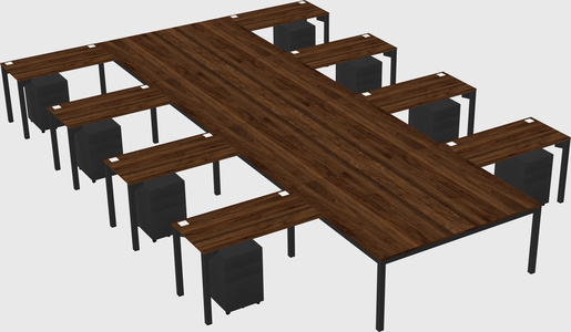 Shared l-shaped desk