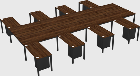 Shared l-shaped desk