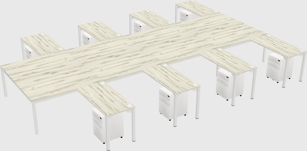 Shared l-shaped desk