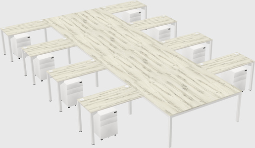 Shared l-shaped desk