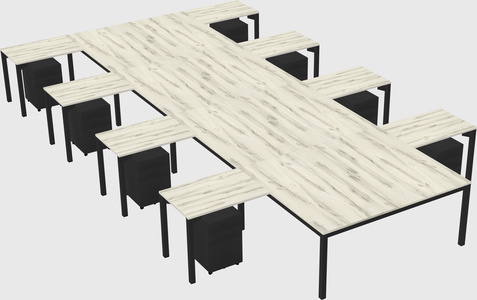 Shared l-shaped desk