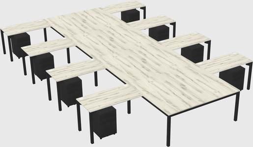 Shared l-shaped desk
