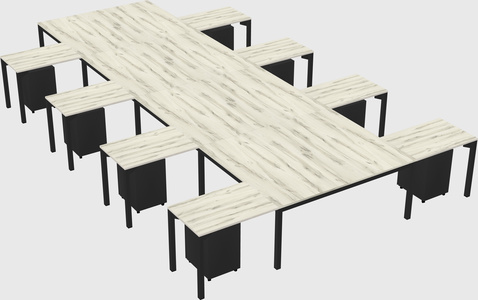 Shared l-shaped desk