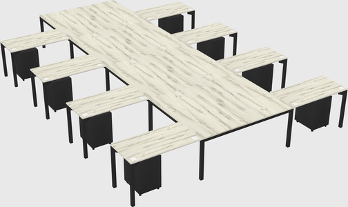Shared l-shaped desk