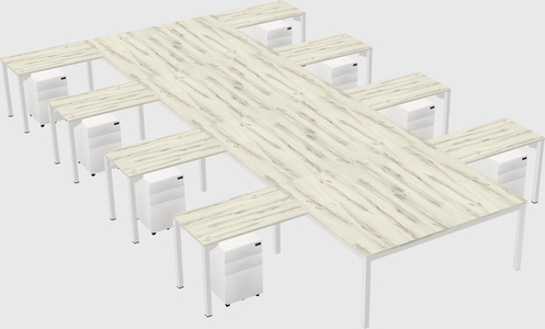 Shared l-shaped desk