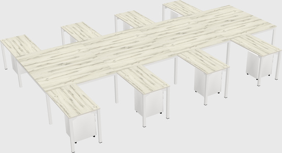 Shared l-shaped desk