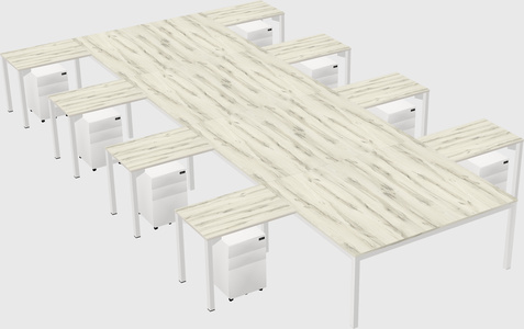 Shared l-shaped desk