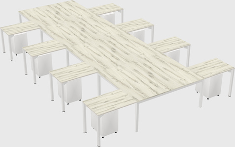 Shared l-shaped desk