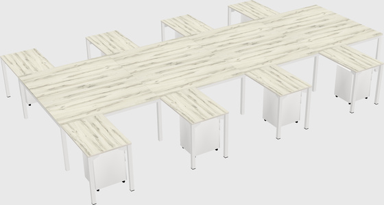 Shared l-shaped desk