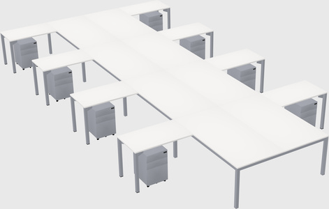Shared l-shaped desk