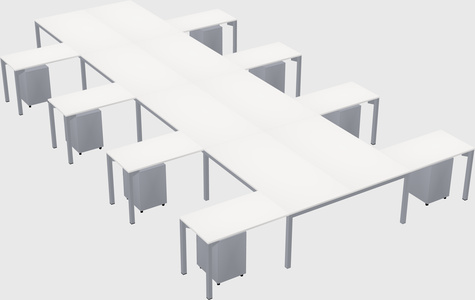 Shared l-shaped desk