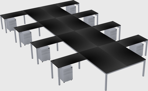 Shared l-shaped desk