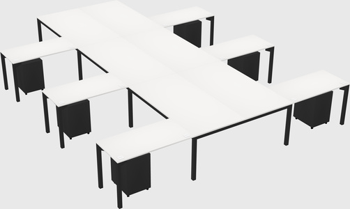 Shared l-shaped desk