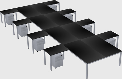 Shared l-shaped desk