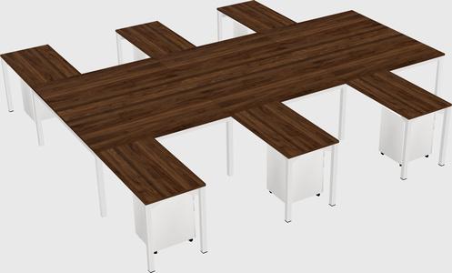 Shared l-shaped desk