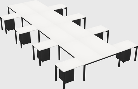 Shared l-shaped desk