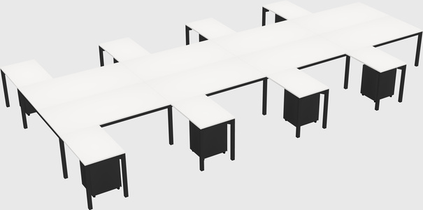 Shared l-shaped desk