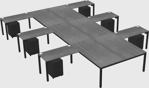 Shared l-shaped desk