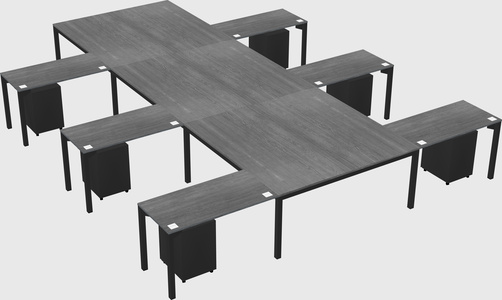 Shared l-shaped desk