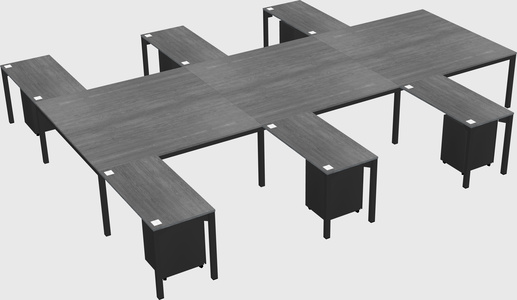 Shared l-shaped desk