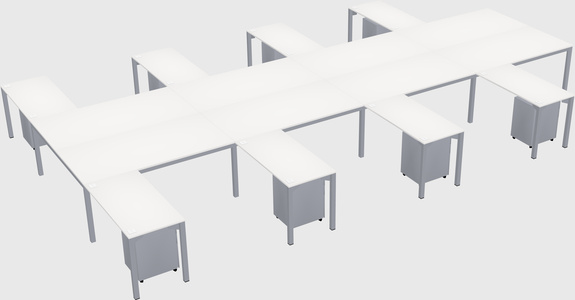 Shared l-shaped desk