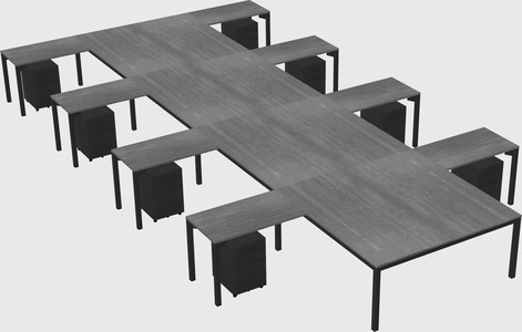 Shared l-shaped desk