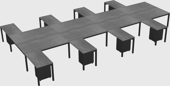 Shared l-shaped desk