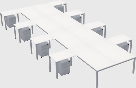 Shared l-shaped desk