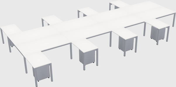 Shared l-shaped desk