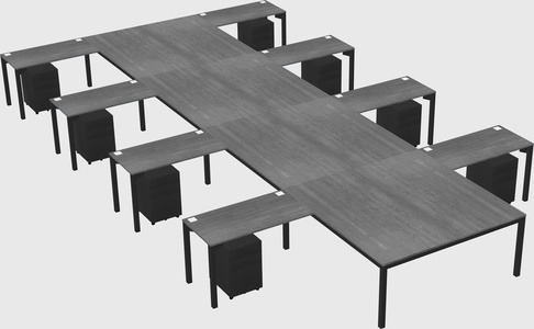 Shared l-shaped desk