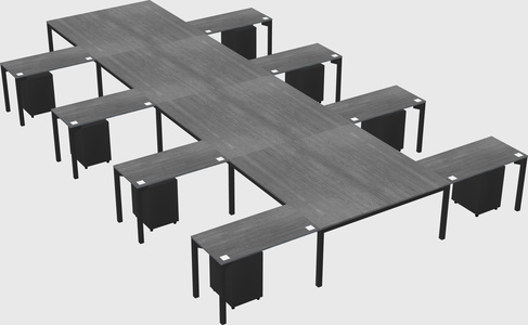 Shared l-shaped desk