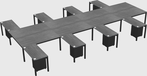 Shared l-shaped desk