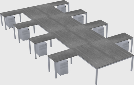 Shared l-shaped desk