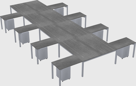 Shared l-shaped desk